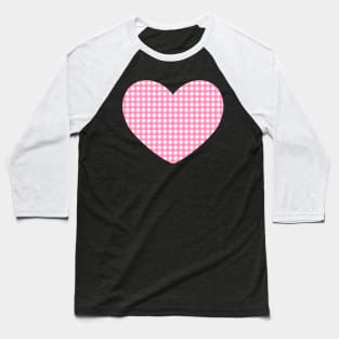Kalaida's Gingham Style Heart Baseball T-Shirt